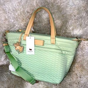 🇬🇧 Radley London Charleston Zip-Top Multiway Satchel Mint Quilted Purse